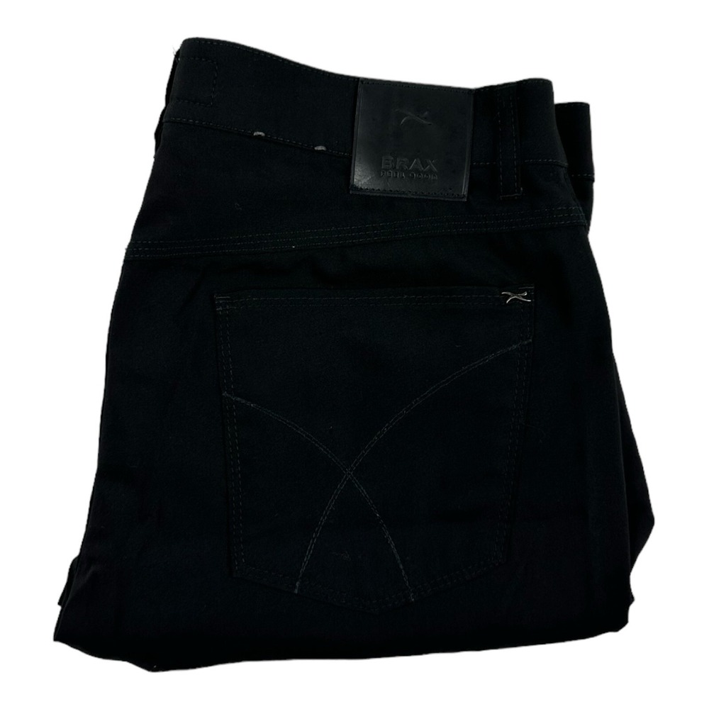 Brax Cooper Regular Fit Black Stretch Wool 5 Pocket Pants 34x26 80-8000/02